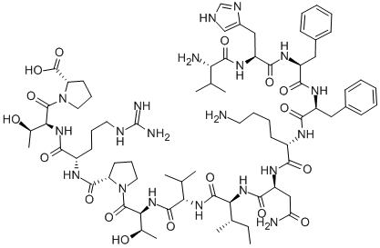 CAS 登录号：118506-26-6， L-缬氨酰-L-组氨酰-L-苯丙氨酰-L-苯丙氨酰-L-赖氨酰-L-天冬氨酰胺酰-L-异亮氨酰-L-缬氨酰-L-苏氨酰-L-脯氨酰-L-精氨酰-L-苏氨酰-L-脯氨酸