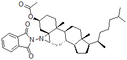CAS 登录号：118517-20-7， 2-((3-beta,5R,6-beta)-3-(乙酰氧基)胆甾烷并(5,6-b)氮杂环丙烯-1'(6H)-基)-1H-异吲哚-1,3(2H)-二酮