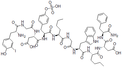 CAS 登录号：118688-24-7， I-酪氨酰-甘氨酰-正亮氨酰(28,31)-缩胆囊素(26-33)