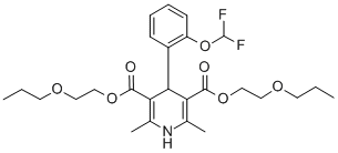 CAS 登录号：118790-71-9， 2,6-二甲基-3,5-二(2'-丙氧基乙氧羰基)-4-(2''-二氟甲氧基苯基)-1,4-二氢吡啶