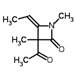 CAS 登录号：118987-41-0， (4E)-3-乙酰基-4-亚乙基-1,3-二甲基-2-氮杂环丁酮