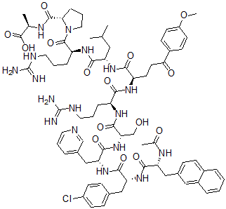 CAS#: 119018-01-8, N-Ac(2)-Nal(1)-4-Chloro-Phe(2)-3-Pal(3)-Arg(5)-5-(4-Methoxyphenyl)-5-Oxo-2-Aminopentanoic Acid(6)-Ala(10)-Lhrh