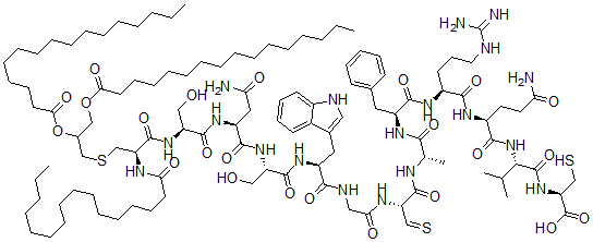 CAS#: 119290-15-2, Palmitoyl(3)-cysteinyl-seryl-(HIV-2(593-603)cyclic disulfide)