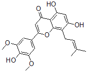 CAS#: 119730-90-4, 5,7-Dihydroxy-2-(4-Hydroxy-3,5-Dimethoxyphenyl)-8-(3-Methylbut-2-Enyl)Chromen-4-One