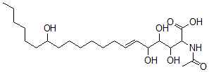 CAS 登录号：121025-47-6， (E)-2-乙酰氨基-3,4,5,14-四羟基二十碳-6-烯酸