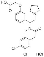 CAS 登录号：121264-04-8， N(1)-(2-(N-甲基-3,4-二氯苯基乙酰氨基)-2-(3-羧基苯基)乙基)吡咯烷