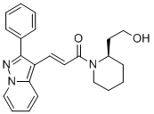 CAS 登录号：121524-18-3， 1-[(2R)-2-(2-羟基乙基)-1-哌啶基]-3-(2-苯基吡唑并[1,5-a]吡啶-3-基)-,(2E)-2-丙烯-1-酮
