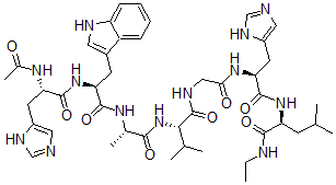 CAS#: 122001-05-2, N-acetyl-L-histidyl-L-tryptophyl-L-alanyl-L-valylglycyl-L-histidyl-N-ethyl-L-Leucinamide
