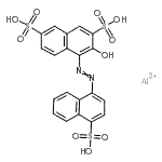 CAS 登录号：12227-62-2， 3-羟基-4-[2-(4-磺基-1-萘基)偶氮]-2,7-萘二磺酸铝盐(1:1)