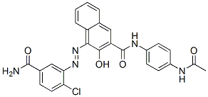 CAS#: 12236-64-5, N-[4-(Acetylamino)Phenyl]-4-[[5-(Aminocarbonyl)-2-Chlorophenyl]Azo]-3-Hydroxynaphthalene-2-Carboxamide