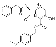 CAS#: 123054-31-9, (6R,7R)-3-Hydroxy-8-Oxo-7-[(Phenylacetyl)Amino]-5-Thia-1-Azabicyclo[4.2.0]Oct-2-Ene-2-carboxylic Acid (4-Methoxyphenyl)Methyl Ester