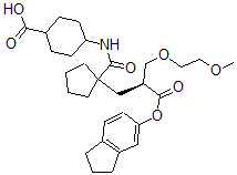 CAS#: 123122-55-4, 4-[[1-[(2S)-3-(2,3-Dihydro-1H-Inden-5-Yloxy)-2-(2-Methoxyethoxymethyl)-3-Oxopropyl]Cyclopentanecarbonyl]Amino]Cyclohexane-1-Carboxylic Acid