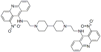 CAS 登录号：123219-88-5， 1-硝基-N-[2-[4-[1-[2-[(1-硝基吖啶-9-基)氨基]乙基]哌啶-4-基]哌啶-1-基]乙基]吖啶-9-胺