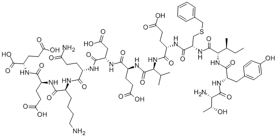 CAS 登录号：123380-68-7， L-苏氨酰-L-酪氨酰-L-异亮氨酰-S-(苯基甲基)-L-半胱氨酰-L-alpha-谷氨酰-L-缬氨酰-L-alpha-谷氨酰-L-alpha-天冬氨酰-L-谷氨酰胺酰-L-赖氨酰-L-alpha-谷氨酰-L-谷氨酸