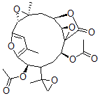 CAS#: 123483-20-5, (1R*,2S*,4S*(S*),5R*,10R*,12S*,14R*,15R*)-(-)-2,5-Bis(Acetyloxy)-7,12-Dimethyl-4-(2-Methyloxiranyl)-11,16,18,19-Tetraoxapentacyclo(12.2.2.1(6,9).0(1,15).0(10.12))Nonadeca-6,8-Dien-17-One