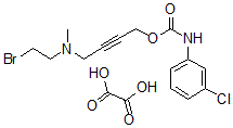 CAS 登录号：123567-34-0， 4-(2-溴乙基-甲基氨基)丁-2-炔基 N-(3-氯苯基)氨基甲酸酯草酸盐(1:1)