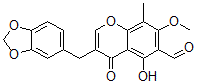 CAS 登录号：123941-06-0， 3-(1,3-苯并二氧戊环-5-基甲基)-5-羟基-7-甲氧基-8-甲基-4-氧代苯并吡喃-6-甲醛