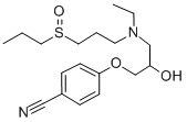 CAS 登录号：123955-10-2， 4-[3-(乙基-(3-丙基亚磺酰丙基)氨基)-2-羟基丙氧基]苯甲腈