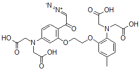 CAS 登录号：124029-65-8， (E)-1-[4-(二(羧甲基)氨基)-2-[2-[2-(二(羧甲基)氨基)-5-甲基苯氧基]乙氧基]苯基]-2-偶氮基乙烯醇