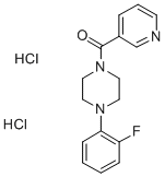 CAS 登录号：124444-80-0， [4-(2-氟苯基)哌嗪-1-基]-吡啶-3-基甲酮二盐酸盐