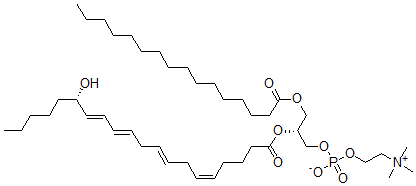 CAS 登录号：125139-36-8， [(2R)-3-棕榈酰氧基-2-[(5Z,8E,11E,13E,15S)-15-羟基二十碳-5,8,11,13-四烯酰基]氧基丙基]2-三甲基铵乙基磷酸酯盐