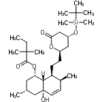 CAS 登录号：125142-16-7， (1S,3R,4aS,7S,8S,8aS)-8-{2-[(2R,4R)-4-{[二甲基(2-甲基-2-丙基)硅烷基]氧基}-6-氧代四氢-2H-吡喃-2-基]乙基}-4A-羟基-3,7-二甲基-1,2,3,4,4A,7,8,8A-八氢-1-萘基2,2-二甲基丁N酸酯