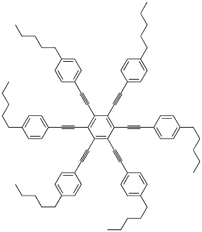 CAS 登录号：125594-05-0， 1,2,3,4,5,6-六[2-(4-戊基苯基)乙炔基]苯