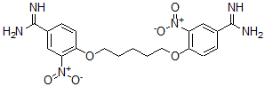CAS 登录号：125901-98-6， 4-[5-(4-甲脒基-2-硝基苯氧基)戊氧基]-3-硝基苯甲脒