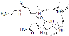 CAS 登录号：126294-34-6， (2S-反式)-3-(3-((2-氨基乙基)氨基)-3-氧代丙基)-7-羧基-17-乙烯基-12-乙基-2,3-二氢-2,8,13,18-四甲基-21H,23H-卟吩-5-乙酸