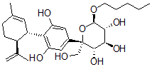 CAS 登录号：126371-03-7， (2R,3S,4S,5R,6R)-2-[3,5-二羟基-4-[(1S,6S)-3-甲基-6-丙-1-烯-2-基-1-环己-2-烯基]苯基]-2-(羟基甲基)-6-戊氧基四氢吡喃-3,4,5-三醇