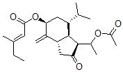 CAS 登录号：126453-63-2， [(1S,3aS,5S,7R,7aR)-1-(1-乙酰氧基乙基)-4-亚甲基-2-氧代-7-丙-2-基-3,3a,5,6,7,7a-六氢-1H-茚-5-基] (E)-3-甲基戊-2-烯酸酯