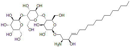 CAS#: 126550-86-5, (2R,3R,4S,5R,6R)-2-[(2R,3R,4R,5R,6S)-6-[(2R,3S,4R,5R,6R)-6-[(E,2S,3R)-2-Amino-3-Hydroxyoctadec-4-Enoxy]-4,5-Dihydroxy-2-(Hydroxymethyl)Oxan-3-Yl]Oxy-4,5-Dihydroxy-2-(Hydroxymethyl)Oxan-3-Yl]Oxy-6-(Hydroxymethyl)Oxane-3,4,5-Triol