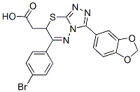 CAS#: 126598-26-3, 2-[3-(1,3-Benzodioxol-5-Yl)-6-(4-Bromophenyl)-7H-[1,2,4]Triazolo[3,4-b][1,3,4]Thiadiazin-7-Yl]Acetic Acid