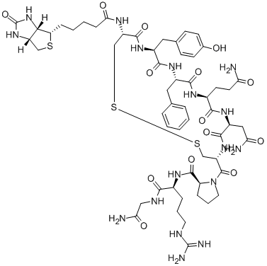CAS 登录号：126703-17-1， [3aS-(3aalpha,4beta,6aalpha)]-1-(3-巯基丙酸)-7-[4-[[5-(六氢-2-氧代-1H-噻吩并[3,4-d]咪唑-4-基)-1-氧代戊基]氨基]-L-脯氨酸]-8-L-精氨酸-后叶加压素