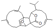 CAS#: 126770-37-4, (1R*,2S*,5E,8aS*,9R*,13E,17E,20S*,20aS*)-1,3,4,7,8,12,15,16,19,20a-Decahydro-5,14,18-Trimethyl-2-(1-Methylethyl)-2H,9H,11H-9,20-Epoxy-1,8a-(Epoxymethano)-20,10-Methenocyclodecacyclotetradecen-23-One
