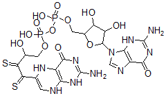 CAS#: 128007-95-4, [[4-(2-Amino-4-Oxo-5,8-Dihydro-1H-Pteridin-6-Yl)-2-Hydroxy-3,4-Disulfanylidenebutoxy]-Hydroxyphosphoryl] [5-(2-Amino-6-Oxo-3H-Purin-9-Yl)-3,4-Dihydroxyoxolan-2-Yl]Methyl Hydrogen Phosphate