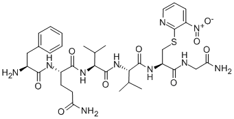 CAS 登录号：128102-74-9， 苯丙氨酰-谷氨酰胺酰-缬氨酰-缬氨酰-S-(3-硝基-2-吡啶亚磺酰)半胱氨酰-甘氨酰胺