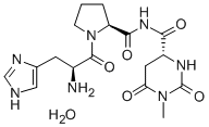 CAS 登录号：128111-67-1， (R)-N-((六氢-1-甲基-2,6-二氧代-4-嘧啶基)羰基)-L-组氨酰-L-脯氨酰胺水合物