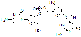 CAS 登录号：128312-31-2， 2-氨基-9-[5-[[[5-(4-氨基-2-氧代嘧啶-1-基)-2-(羟基甲基)四氢呋喃-3-基]氧基-甲基磷酰]氧基甲基]-4-羟基四氢呋喃-2-基]-3H-嘌呤-6-酮