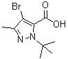 CAS 登录号：128537-60-0， 4-溴-3-甲基-1-(2-甲基-2-丙基)-1H-吡唑-5-羧酸
