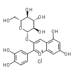 CAS#: 128808-27-5, 2-(3,4-Dihydroxyphenyl)-5,7-dihydroxy-3-chromeniumyl beta-D-glucopyranoside chloride