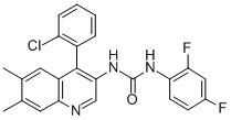 CAS 登录号：128831-46-9， 1-[4-(2-氯苯基)-6,7-二甲基喹啉-3-基]-3-(2,4-二氟苯基)脲