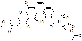 CAS#: 128999-31-5, 1-((Acetyloxy)Methyl)-3A,4-Dihydro-16-Hydroxy-11,12-Dimethoxy-1,3alpha-Dimethyl-(1)Benzopyrano(2',3':6,7)Naphth(2,1-g)Oxazolo(3,2-B)Isoquinoline-2,8,14,15,17(1H)-Pentone