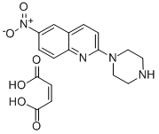 CAS 登录号：129047-05-8， 6-硝基-2-(1-哌嗪基)-喹啉马来酸盐