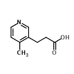 CAS 登录号：129483-51-8， 3-(4-甲基-3-吡啶基)丙酸