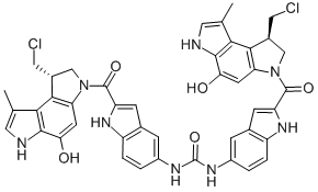 CAS 登录号：129655-21-6， 1,3-二[2-[(8S)-8-(氯甲基)-4-羟基-1-甲基7,8-二氢-3H-吡咯并[3,2-e]吲哚-6-羰基]-1H-吲哚-5-基]脲