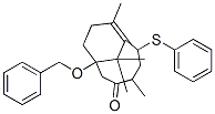 CAS 登录号：129720-17-8， (1R,4S,6S)-4,8,11,11-四甲基-1-(苯基甲氧基)-6-苯基硫基双环[5.3.1]十一碳-7-烯-3-酮