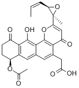 CAS 登录号：129966-45-6， 2-[(8S)-8-乙酰氧基-12-羟基-2-[(2S,3R)-2-甲基-3-[(Z)-丙-1-烯基]环氧乙烷-2-基]-4,11-二氧代-9,10-二氢-8H-萘并[7,6-H]苯并吡喃-5-基]乙酸