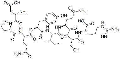 CAS 登录号：130007-44-2， N2-(N-(N2-(N-(N-(N2-(1-L-alpha-天冬氨酰-L-脯氨酰)-L-谷氨酰胺酰)-L-酪氨酰)-L-异亮氨酰)-L-谷氨酰胺酰)-L-丝氨酰)-L-精氨酸