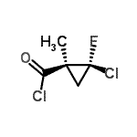 CAS 登录号：130340-07-7， (1S,2S)-2-氯-2-氟-1-甲基环丙烷羰基氯化物